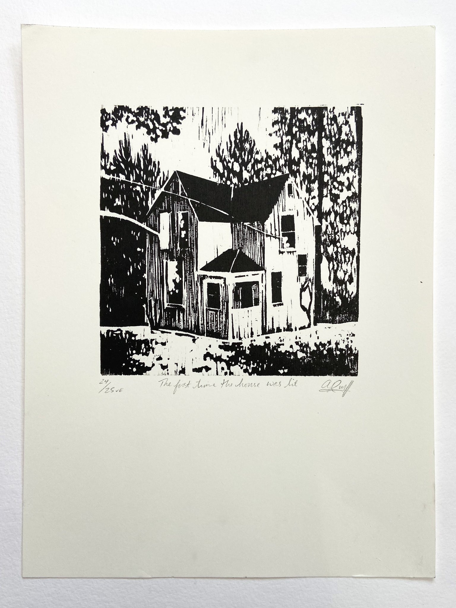 House: Woodcut Print