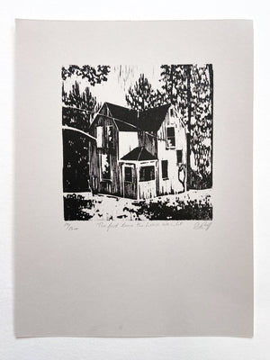 House: Woodcut Print