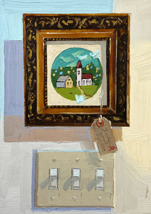 Light Switch and Embroidered Village
