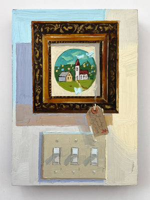 Light Switch and Embroidered Village